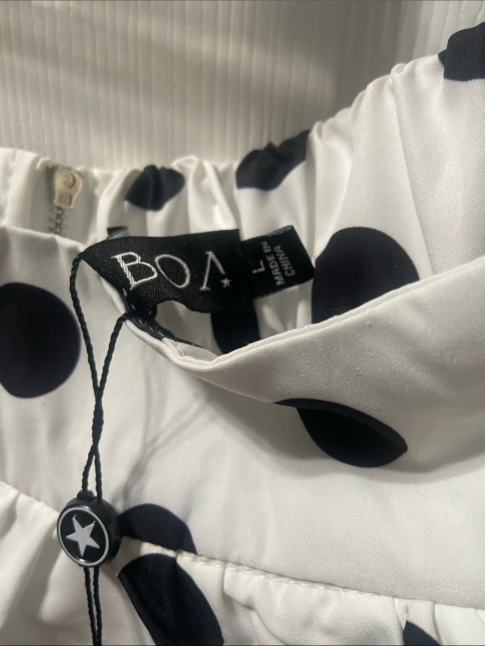 White Polka Dot Bubble Skirt - Black Dot Print - Picture 4 of 5